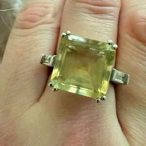 10.60 ct. Lemon & White Topaz Cocktail Ring in Sterling Silver by Ross Simons